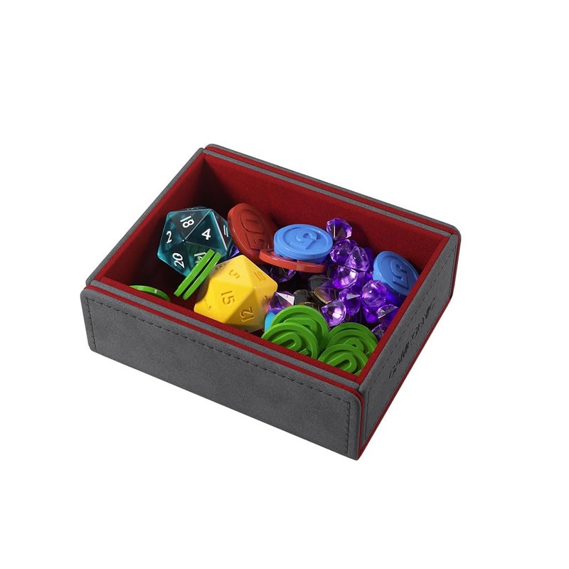 Gamegenic Token Keep - Premium Token Box for Safe Storage  Fits Dungeon 1100+ and Dungeon S 550+  Holds Tokens  Dice  and Cards  Fully Usable During Gameplay  Gray/Red Color  Made - Image 2